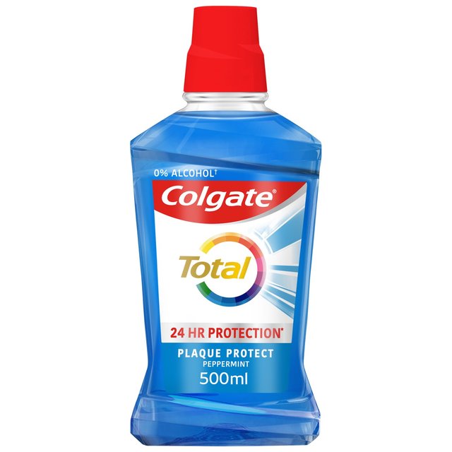 Colgate Total Advanced Plaque Protect Peppermint Mouthwash Alcohol Free   500ml GOODS M&S   