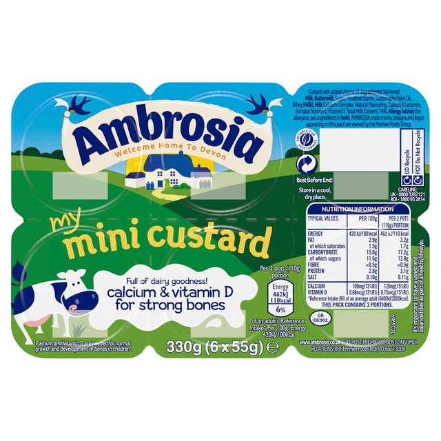 Ambrosia My Mini Custard Pots   6 x 55g GOODS M&S   