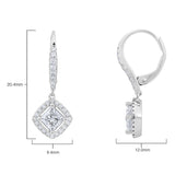 Costco diamond halo earrings princess cut 1.38ctw, UK version