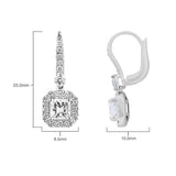 Costco princess cut diamond halo earrings 18ct white gold (British brand)