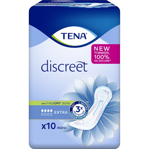 TENA Discreet Extra incontinence Pads 10 pack GOODS Superdrug   