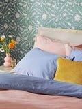 White easy care polycotton plain duvet cover and pillowcase set (British brand)