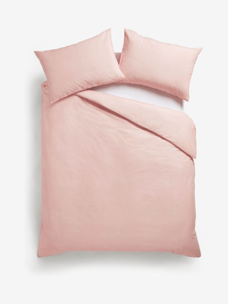 White easy care polycotton plain duvet cover and pillowcase set (British brand)