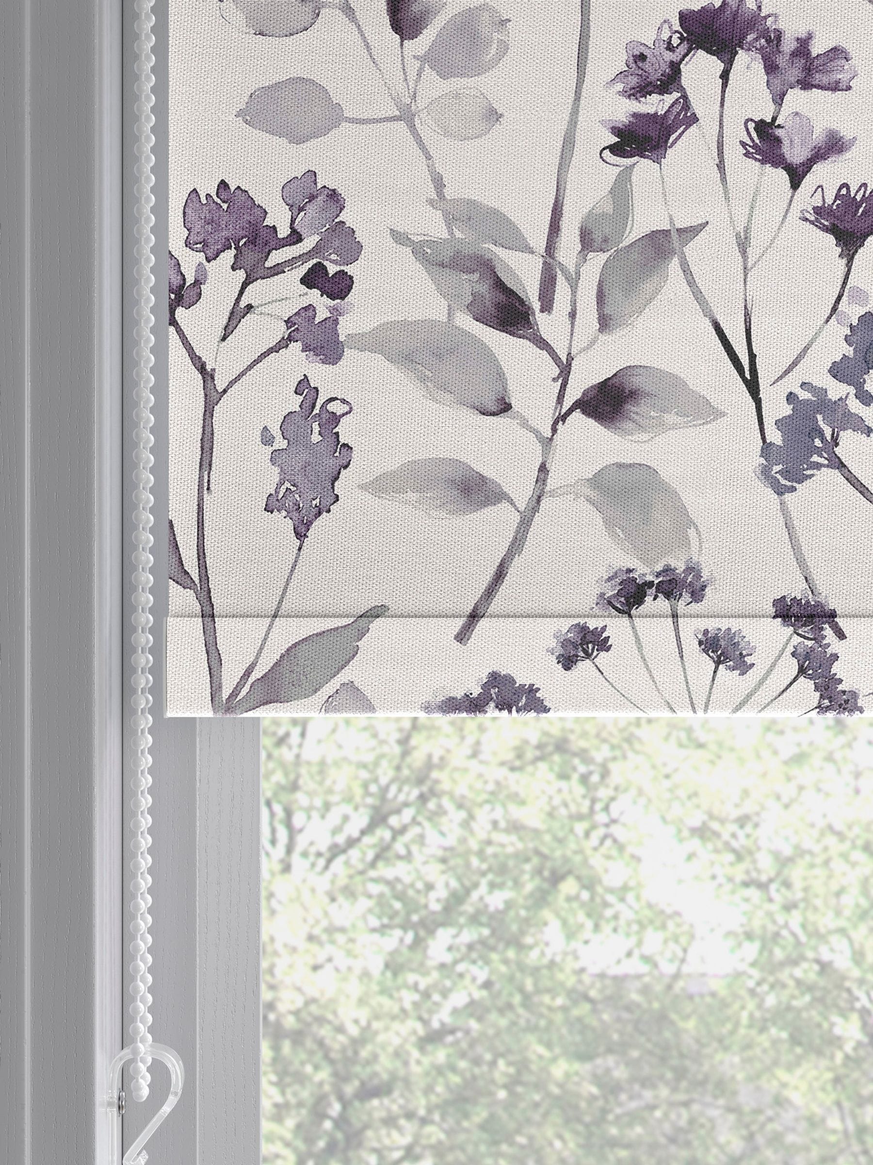 Next Isla Floral made to measure roller blind in purple - British product