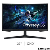 Samsung Odyssey G55C 27 Inch QHD 165Hz Curved Gaming Monitor, LS27CG552EUXXU GOODS Costco UK