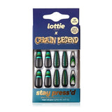 Lottie London X Chaun Legend Stay Press On Nail Emerald City GOODS Superdrug   