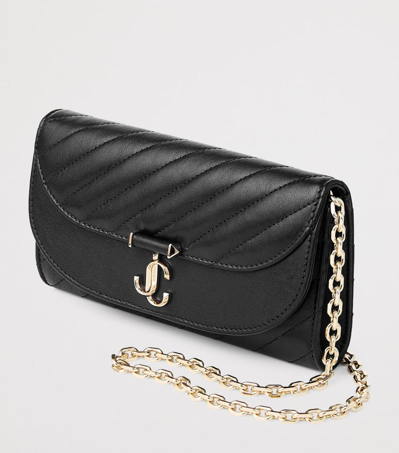 Jimmy Choo quilted leather Curve chain wallet, UK version