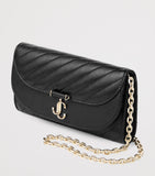 Jimmy Choo quilted leather Curve chain wallet, UK version