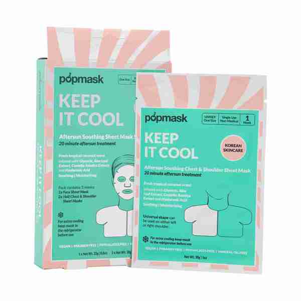 Popmask Keep It Cool aftersun masks, imported from the UK