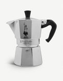 Bialetti three-cup aluminium espresso maker (British brand)