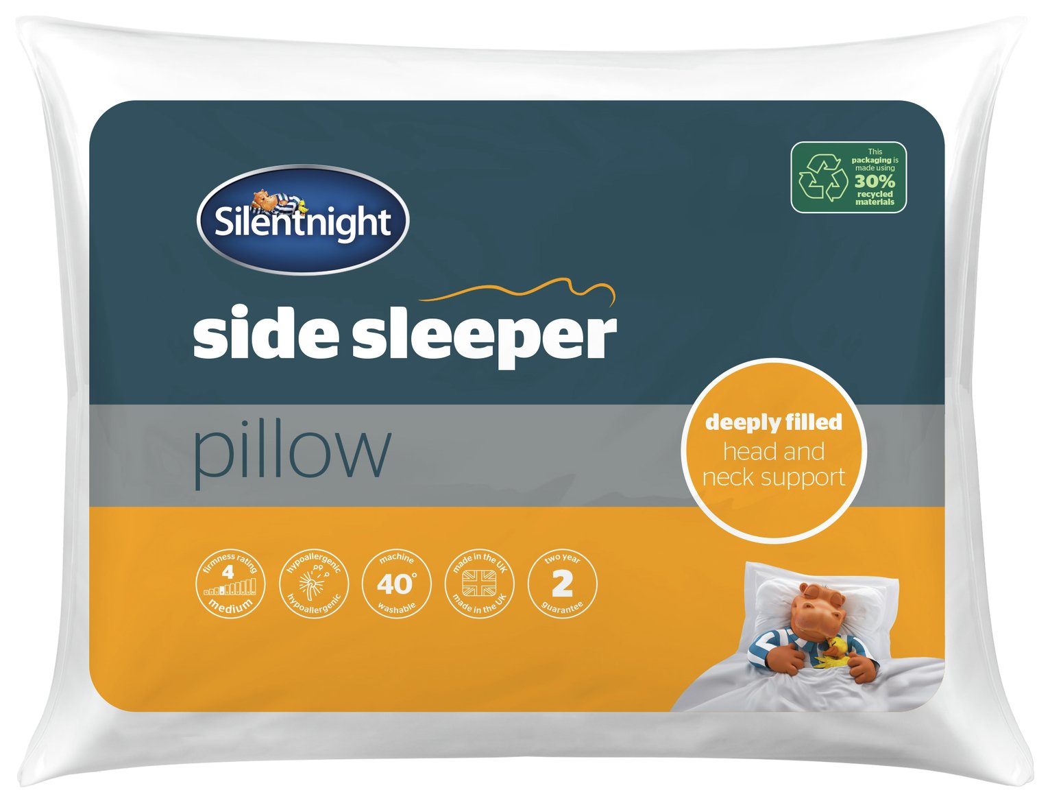 Silentnight side sleeper pillow medium (British brand)