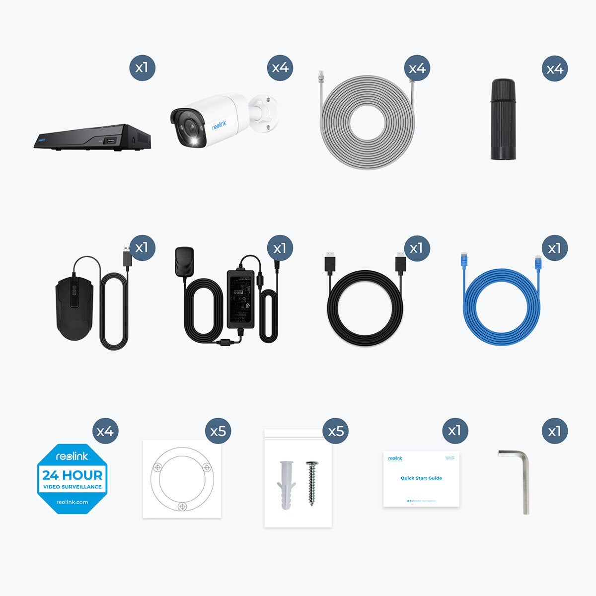 Reolink 8MP 4K NVR bullet camera kit 2TB HDD - British product