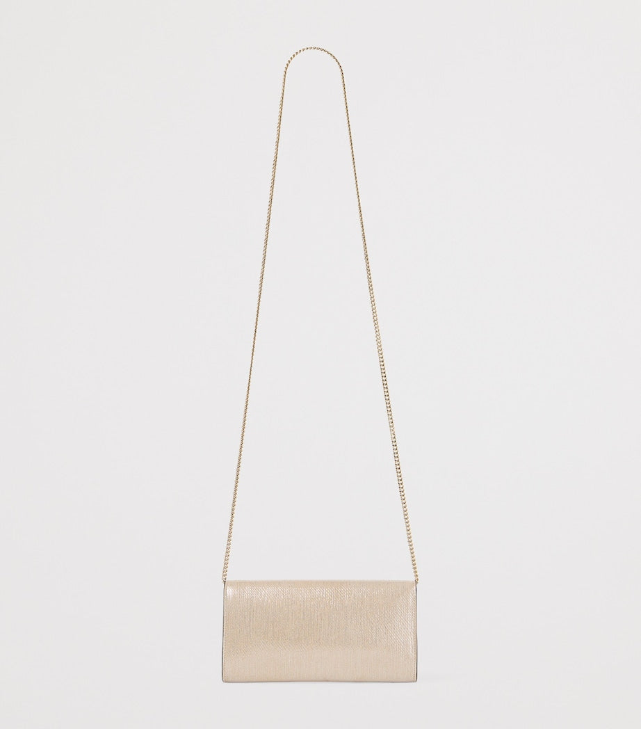 Jimmy Choo Emmie leather clutch bag, imported from the UK