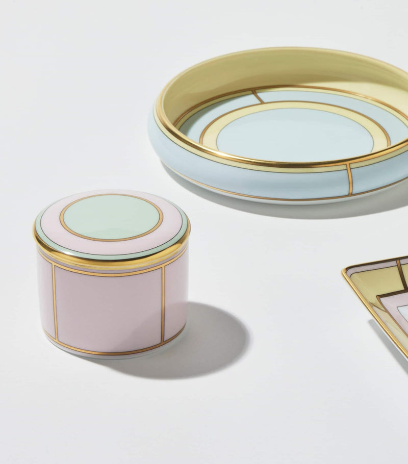GINORI 1735 porcelain trinket box in Rosa color, UK version