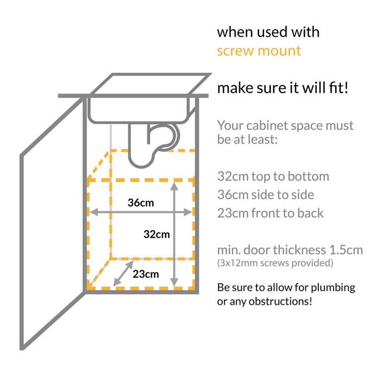 Simplehuman in-cabinet bin 10 litre black (British brand)