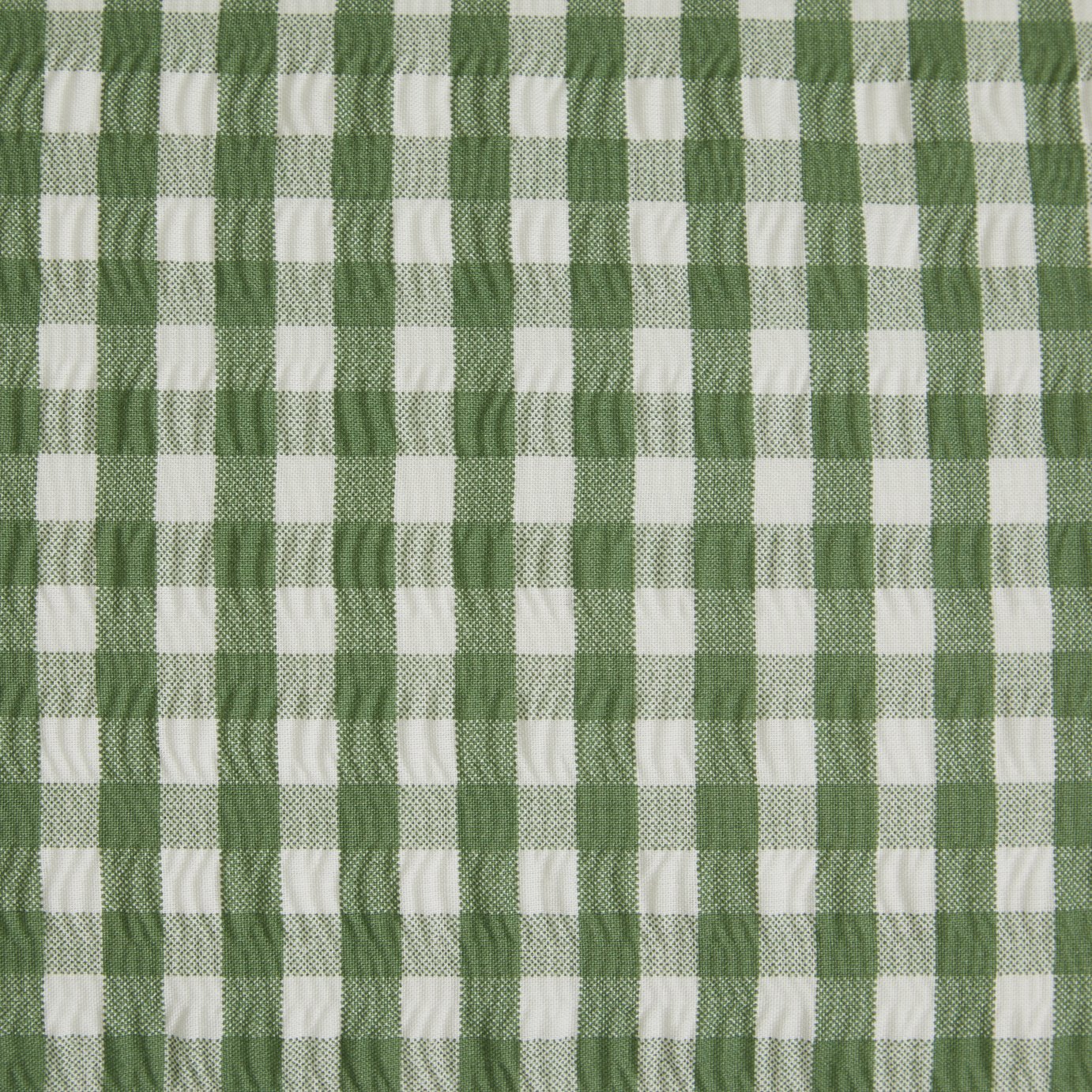Habitat Seersucker Gingham Woven Green Duvet Cover Set King - British product