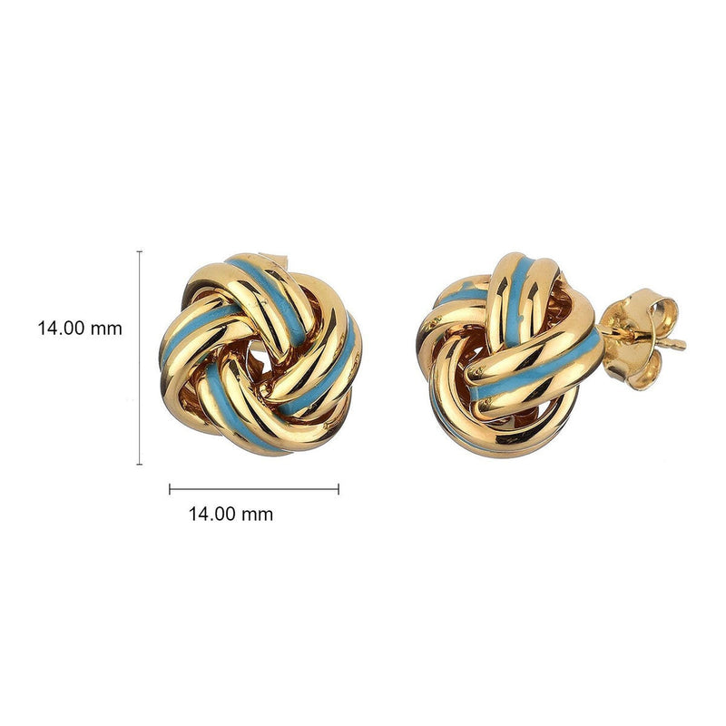 Costco 14ct yellow gold enamel love knot earrings, imported from the UK