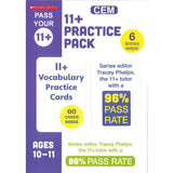 Scholastic 11+ book pack 6 books 60 flashcards, imported from the UK
