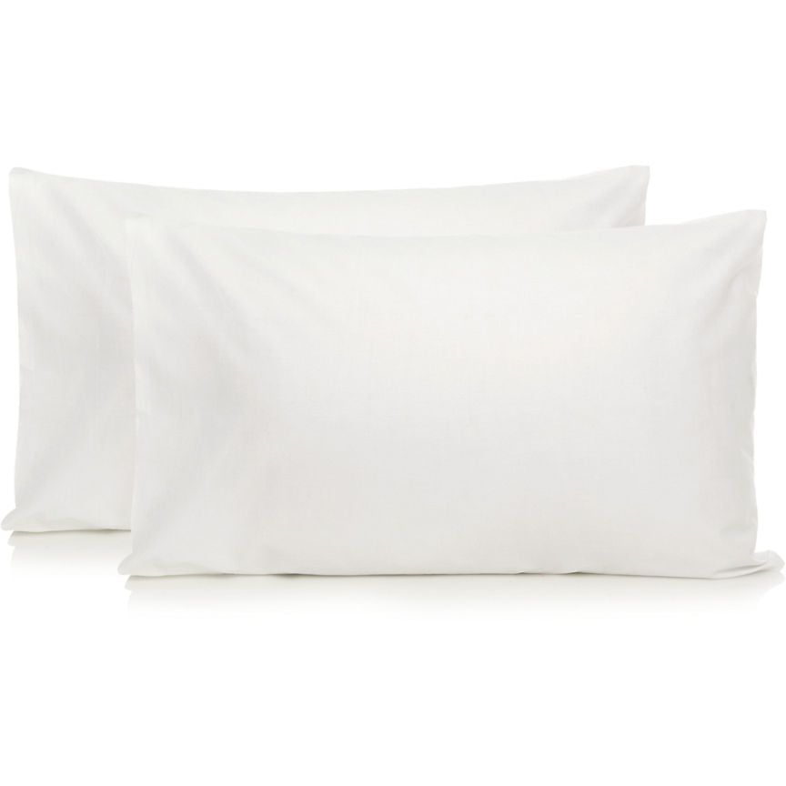 George Home White Percale 100% Cotton Pillowcase Pair General Household ASDA   