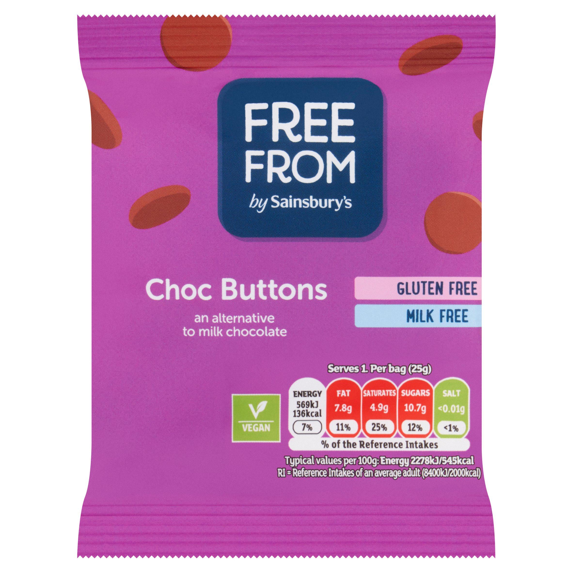 Sainsbury's Free From Chocolate Buttons 25g GOODS Sainsburys   