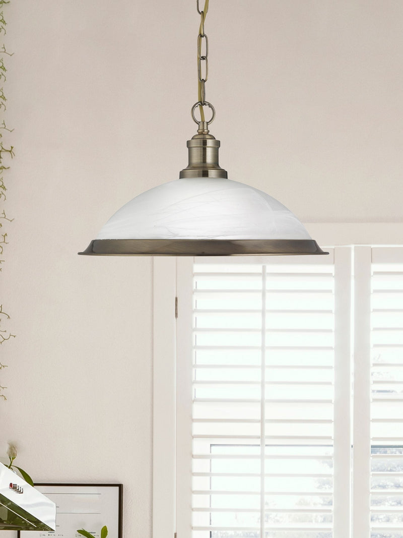 Searchlight Antique Brass Honeysuckle pendant ceiling light (British brand)