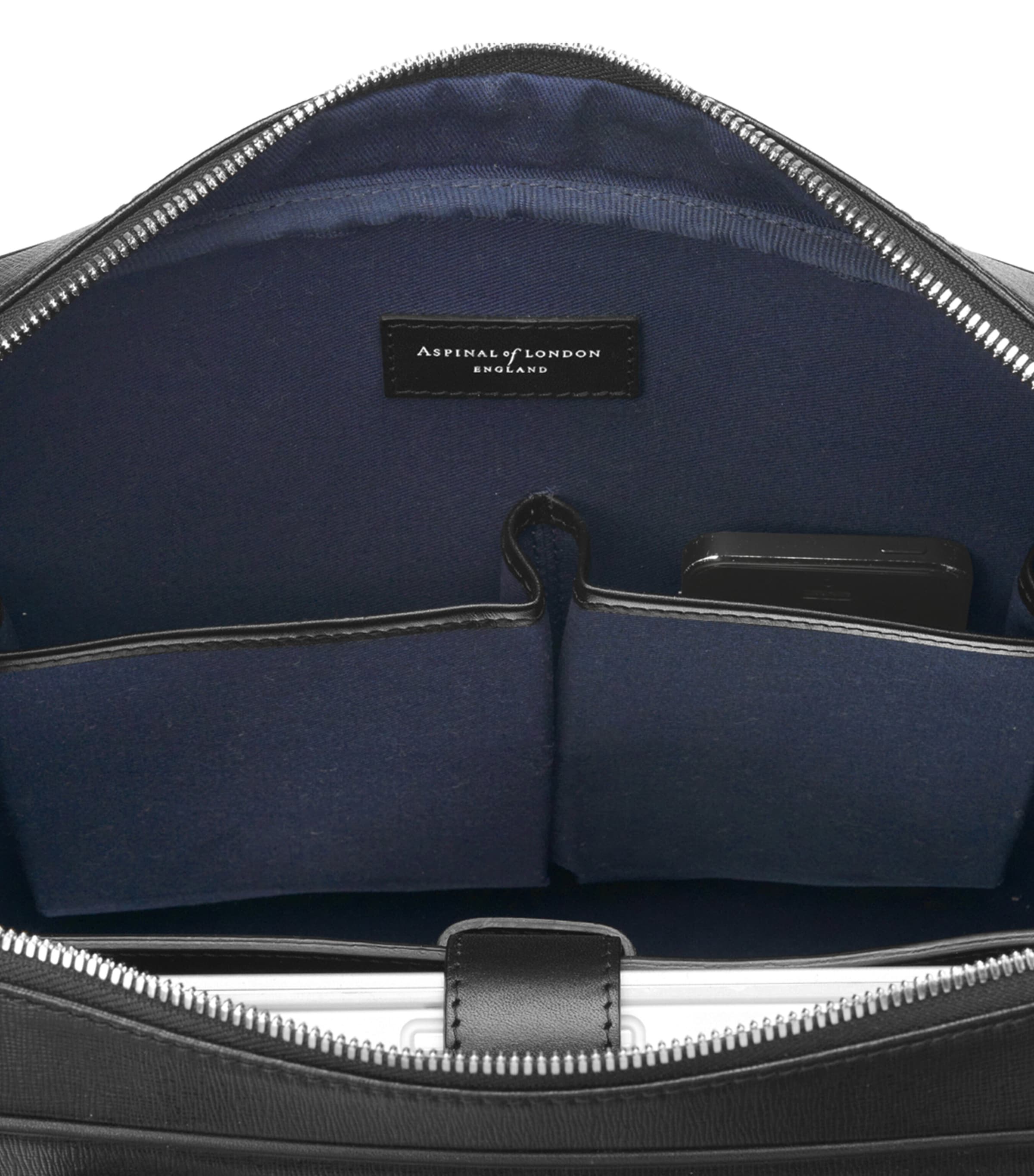 Aspinal of London Mount Street briefcase Saffiano leather (British brand)