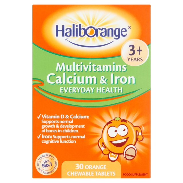 Haliborange Kid's Calcium & Iron Orange Chewable Tablets 3yrs+    30 per pack GOODS M&S   