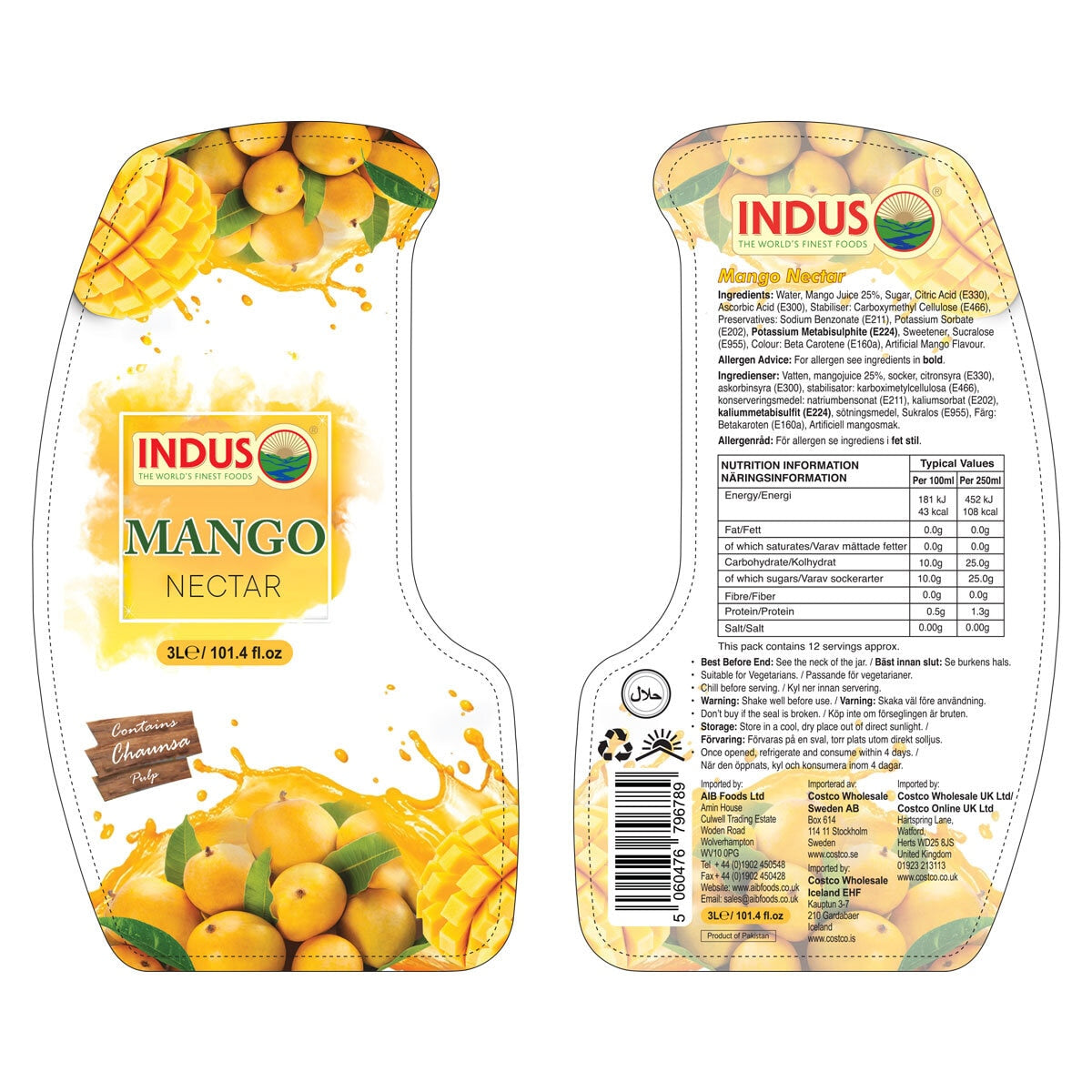 Indus Mango Nectar, 2 x 3L GOODS Costco UK