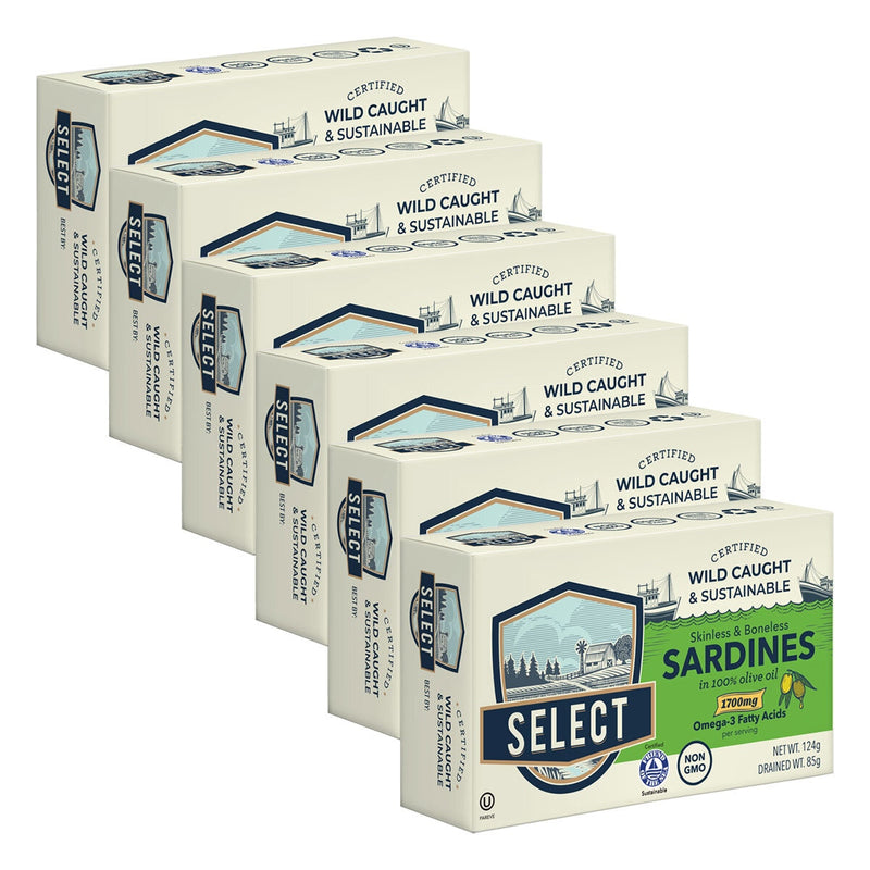 Select Sardinen in Olivenöl, 6 x 125g