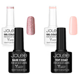 JoLee Gel Nail Polish Set 4x10ml - 2 Colours + Top & Base GOODS Superdrug   