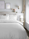 White Oxford Edge Collection Luxe duvet cover and pillowcase set (British brand)