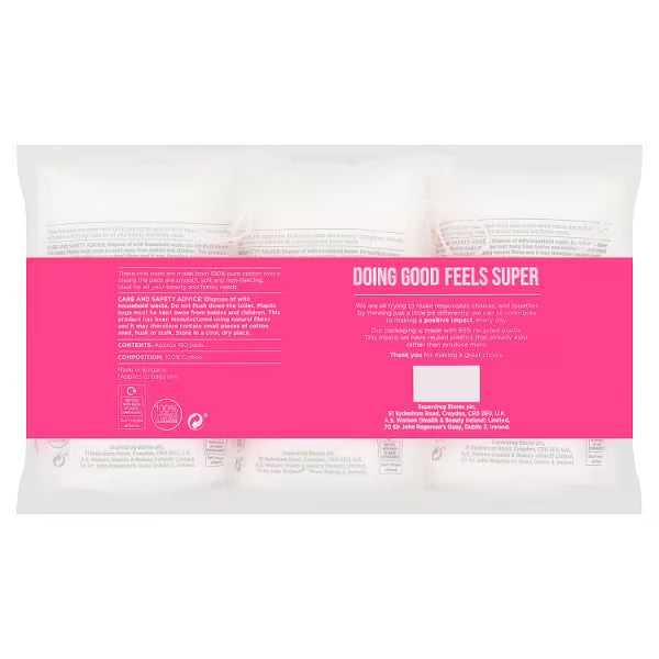 Superdrug Cotton Wool Oval Pads Pack of 3 50 (British brand)