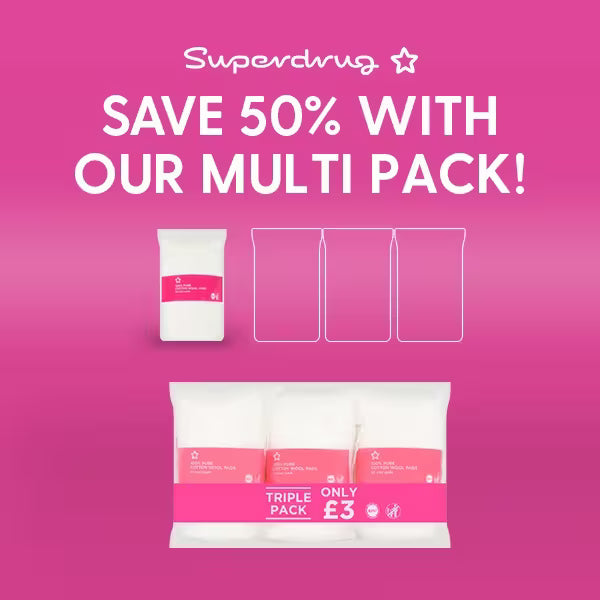 Superdrug Cotton Wool Oval Pads Pack of 3 50 (British brand)