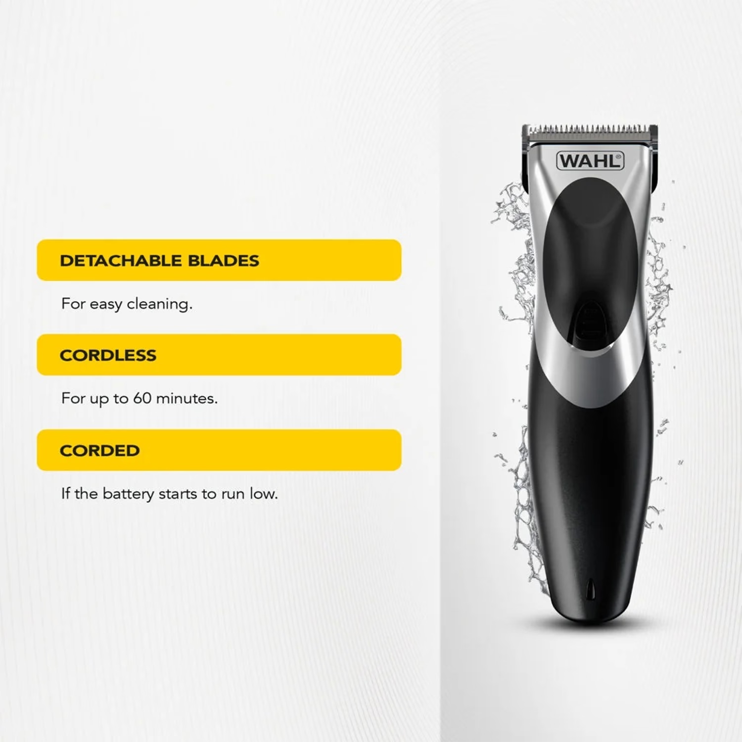 Wahl Clip N Rinse hair clipper, imported from the UK