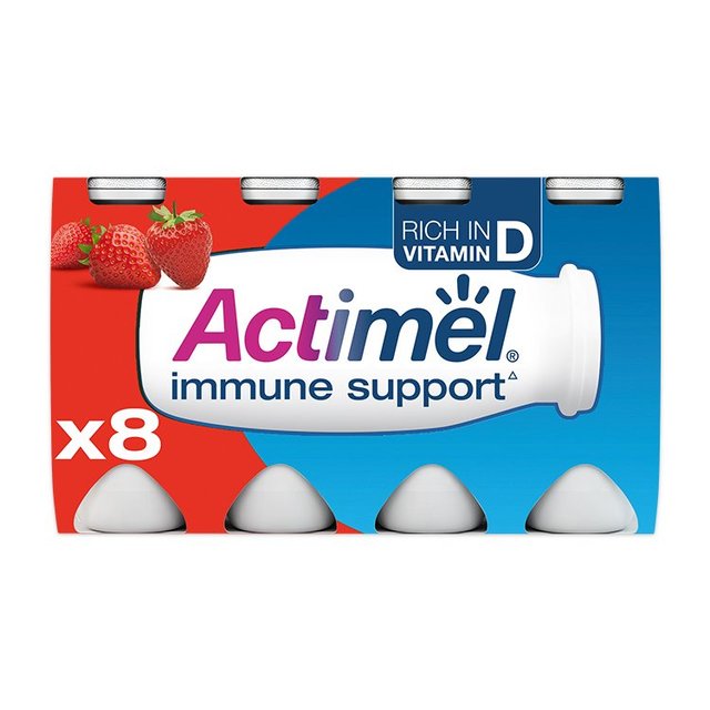 Actimel Strawberry Cultured Yoghurt Drink   8 x 100g