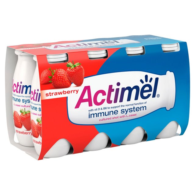 Actimel Strawberry Cultured Yoghurt Drink   8 x 100g GOODS M&S   