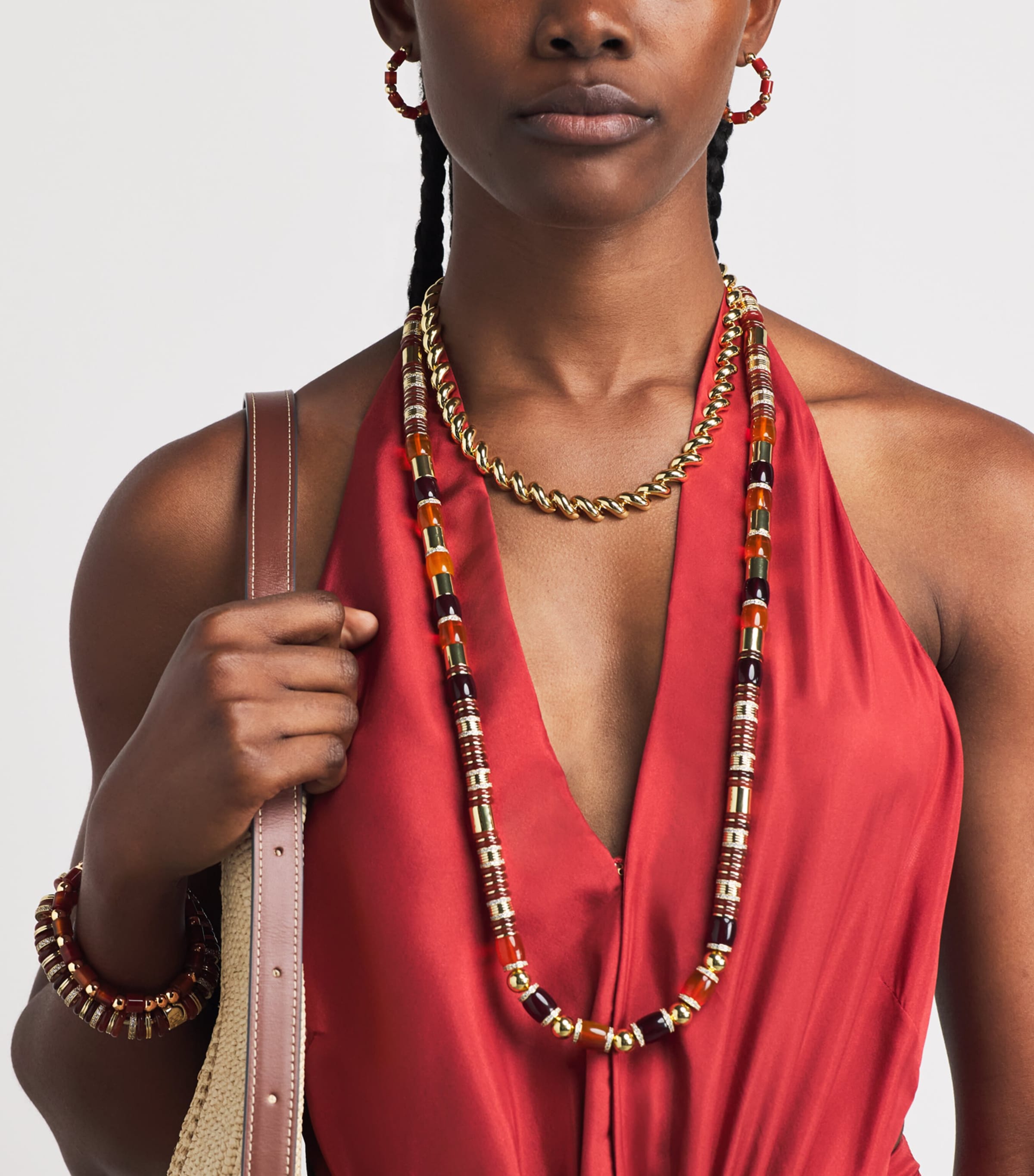 Eddie Borgo gold-plated carnelian Marcy bracelet, imported from the UK