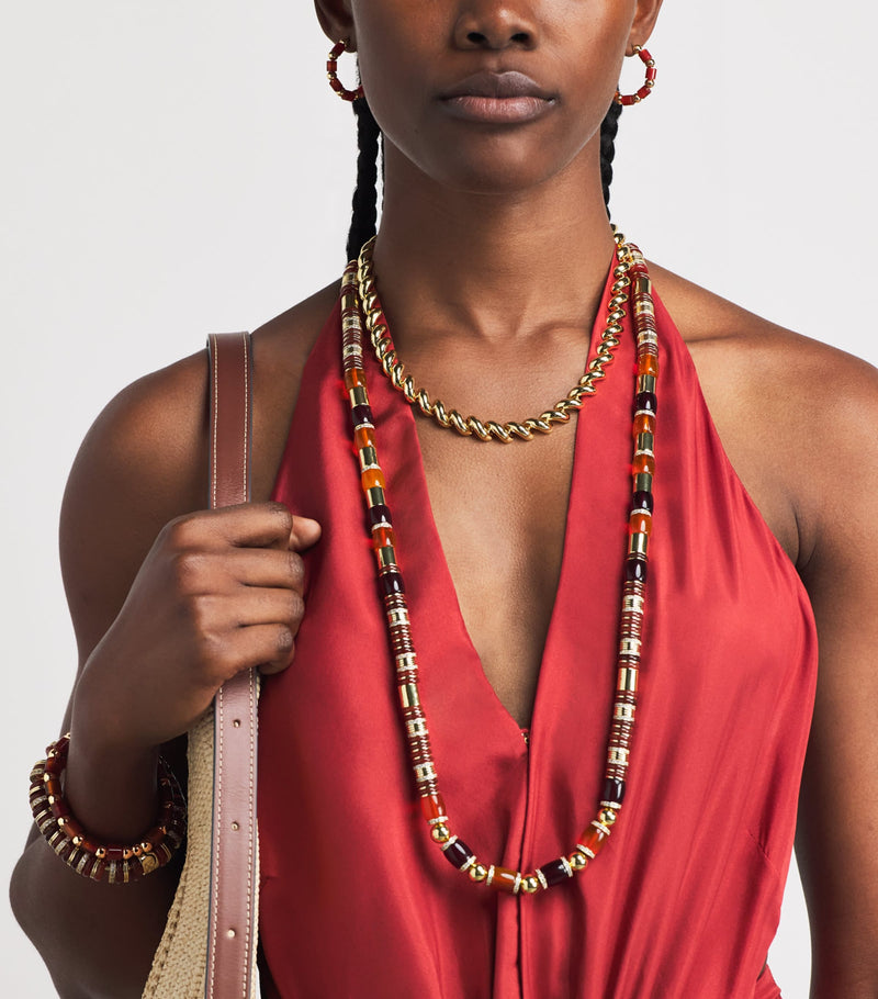 Eddie Borgo gold-plated carnelian Marcy bracelet, imported from the UK