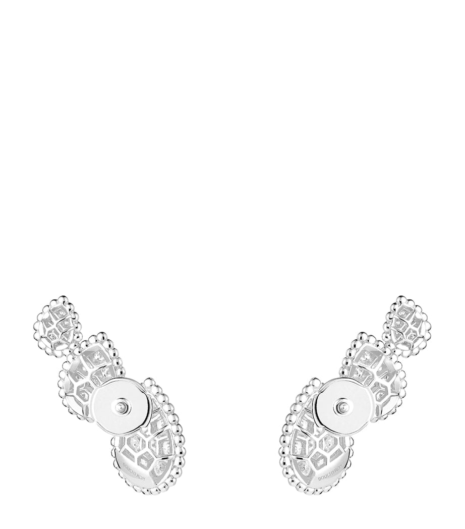Boucheron Serpent Bohème white gold diamond three motif earrings, UK version