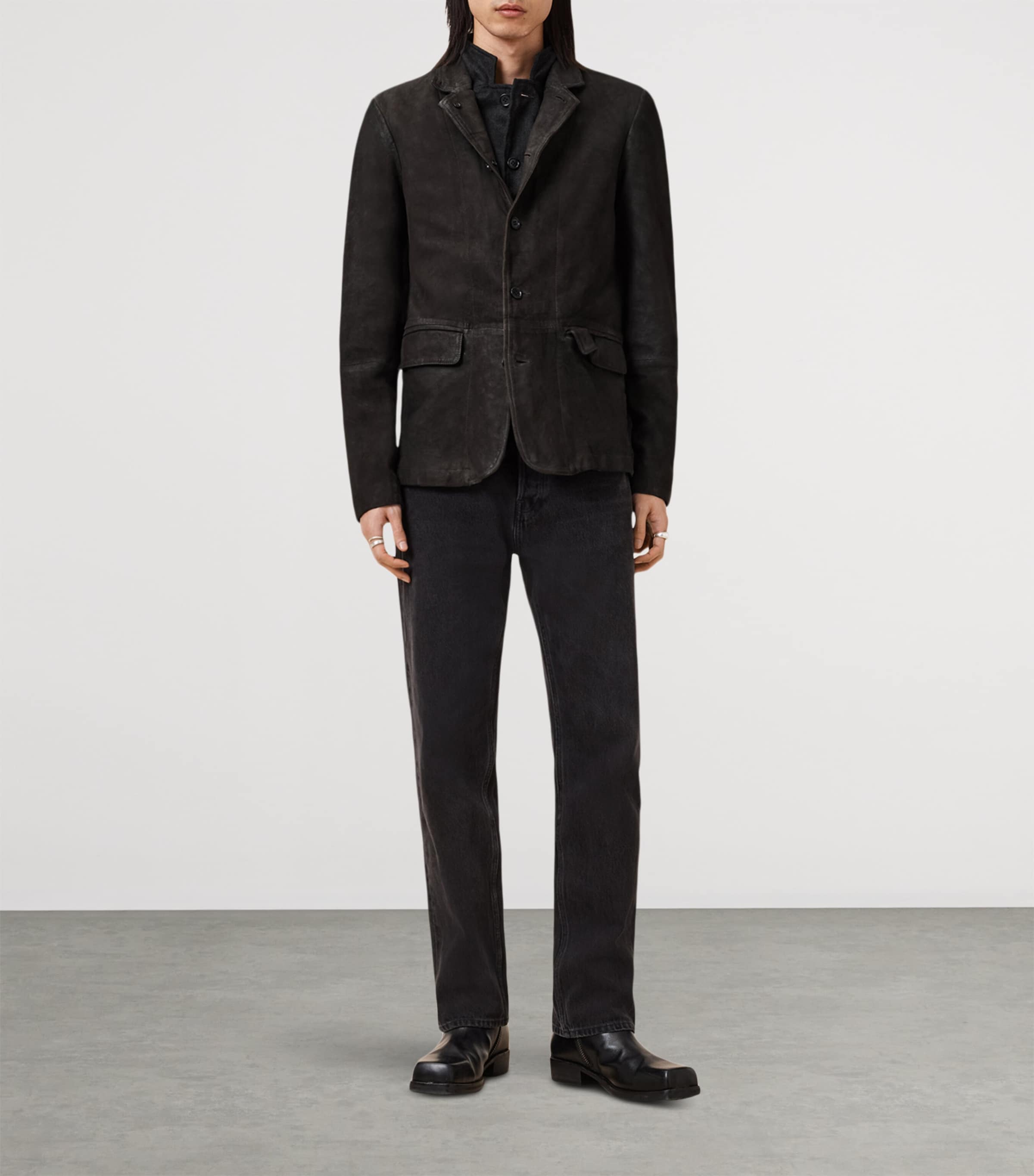 AllSaints Leather Survey Blazer - British fashion product