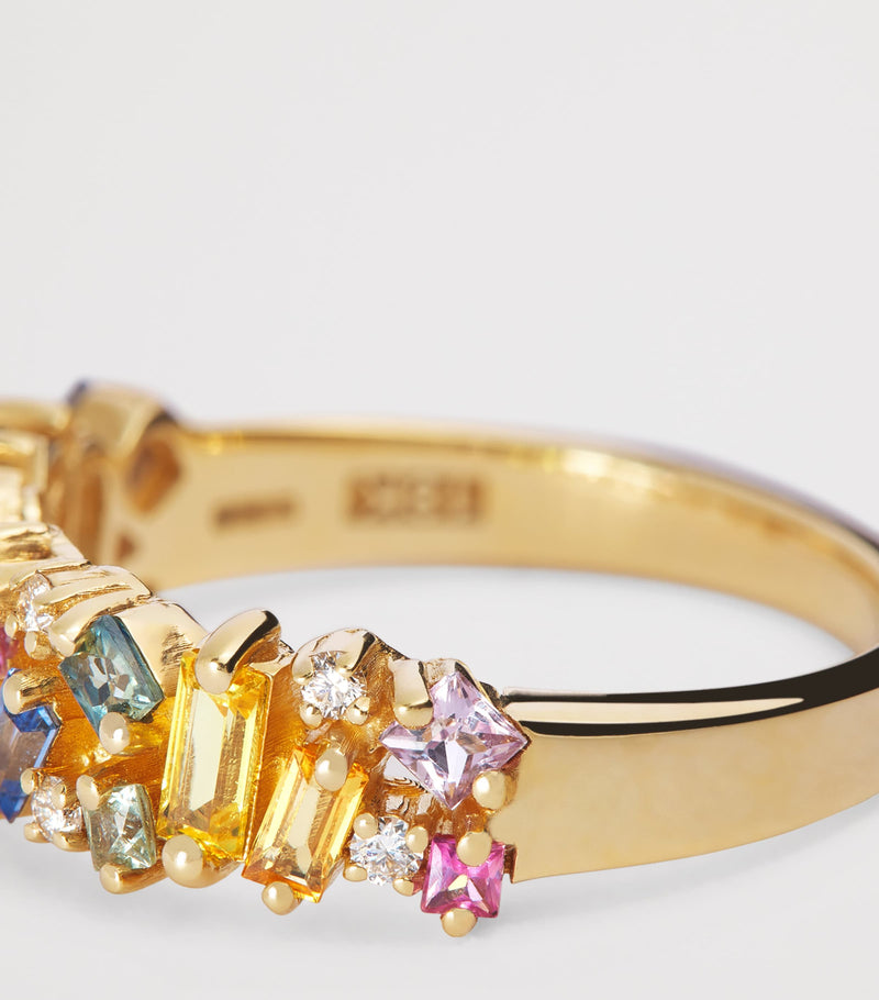 Suzanne Kalan pastel sapphire and diamond half band ring, UK version