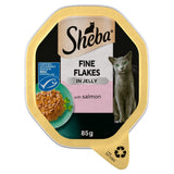 Sheba Fine Flakes Cat Food Tray Salmon in Jelly 85g Cat pouches & trays Sainsburys   