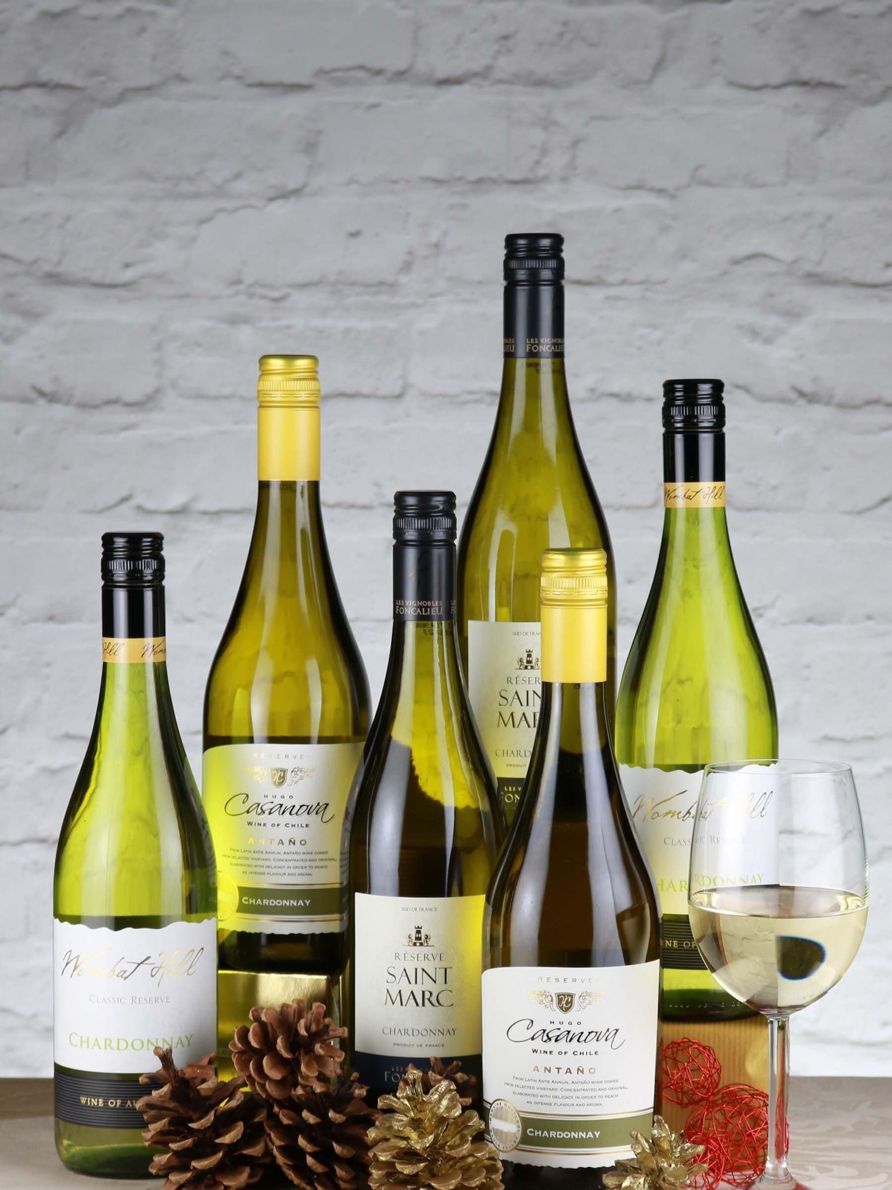 Le Bon Vin world Chardonnay white wine selection 6x750ml, UK version