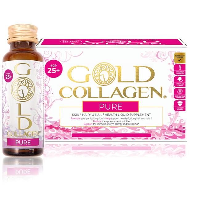 Gold Collagen Pure Skin Hair & Nail Beauty Liquid Supplement 25yrs+    10 x 50ml GOODS M&S   