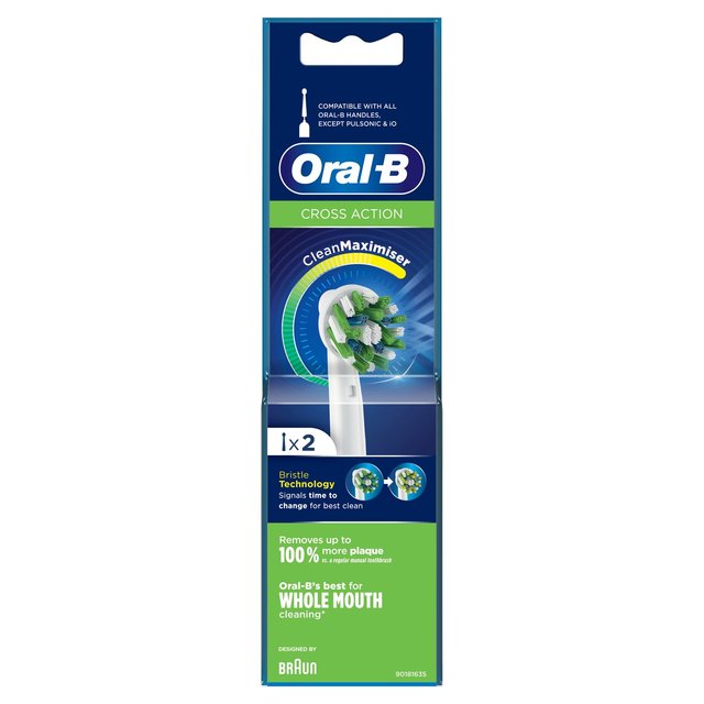 Oral-B CrossAction Toothbrush Heads - White   2 per pack GOODS M&S   