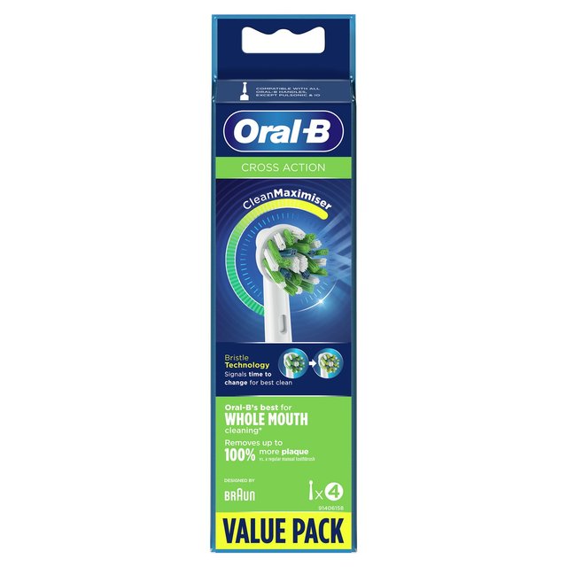 Oral-B CrossAction Toothbrush Heads - White   4 per pack GOODS M&S   