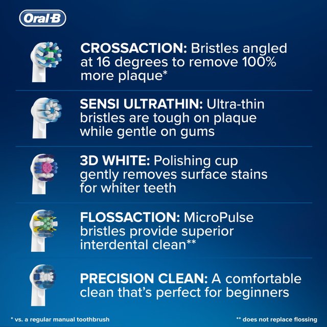 Oral-B CrossAction Toothbrush Heads - White   4 per pack GOODS M&S   