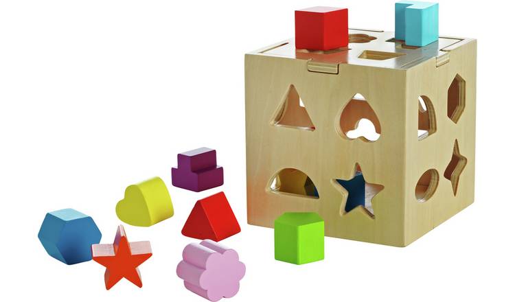 Chad Valley Wooden Shape Sorter with 20 pieces, UK version