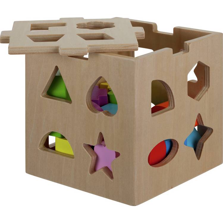 Chad Valley Wooden Shape Sorter with 20 pieces, UK version