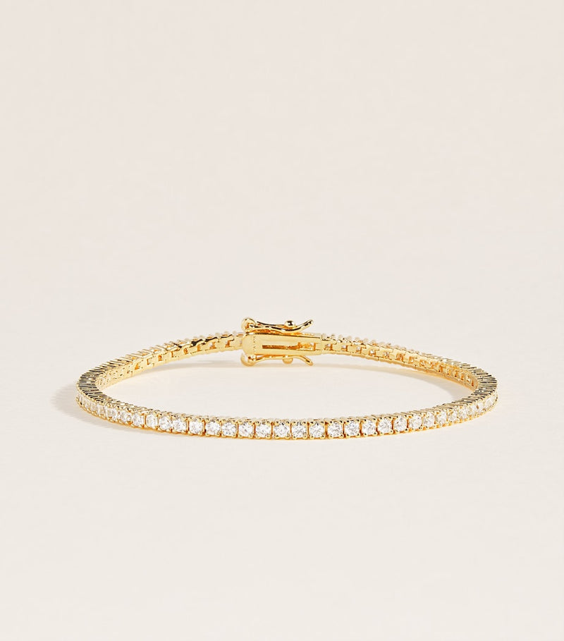 Bracelet tennis plaqué or Nialaya (marque britannique)